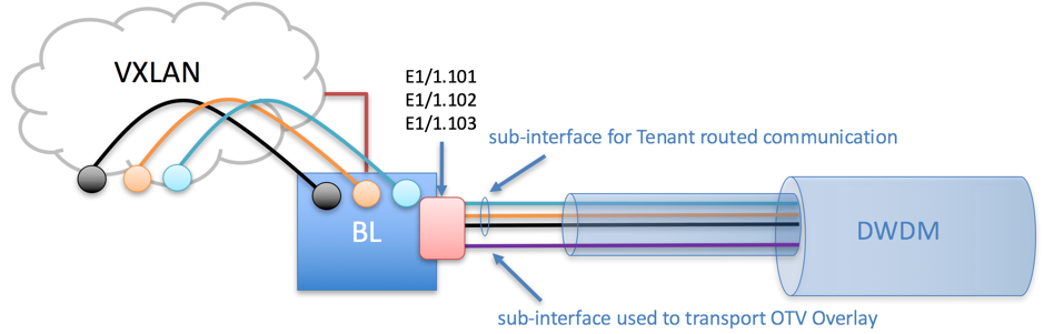 Figure 2- Layer 2 and Layer 3 segmented across a DWDM network